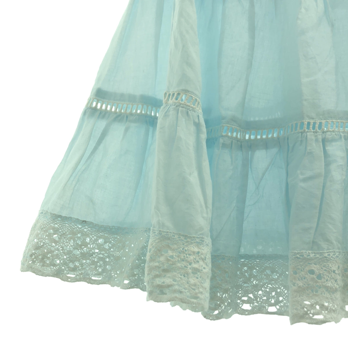 【新品】CASA FLINE | 有機棉蕾絲半身裙 | F碼 | 薩克塞藍 | 女款