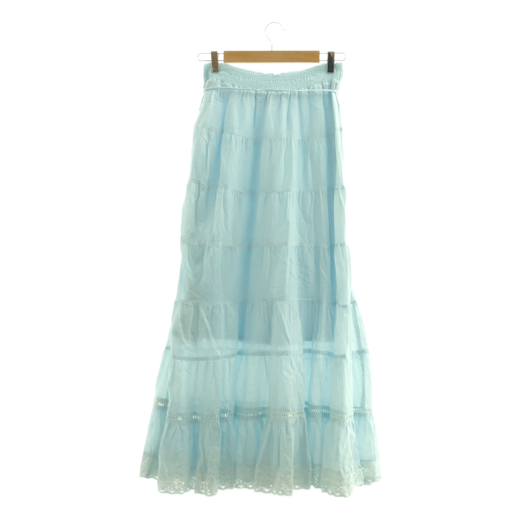 【新品】CASA FLINE | 有機棉蕾絲半身裙 | F碼 | 薩克塞藍 | 女款