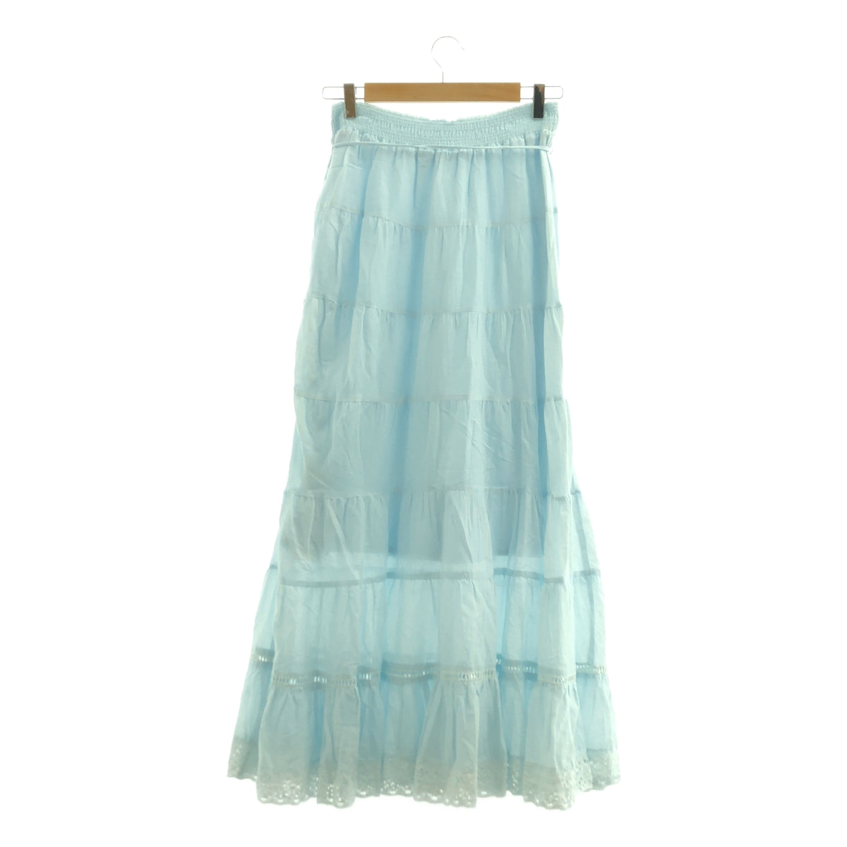 【新品】CASA FLINE | 有機棉蕾絲半身裙 | F碼 | 薩克塞藍 | 女款