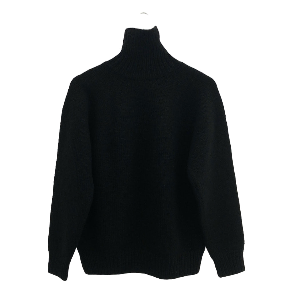 COMOLI | 2018AW | 羊絨與紙手工高領針織衫 | 2 | 黑色 | 男款