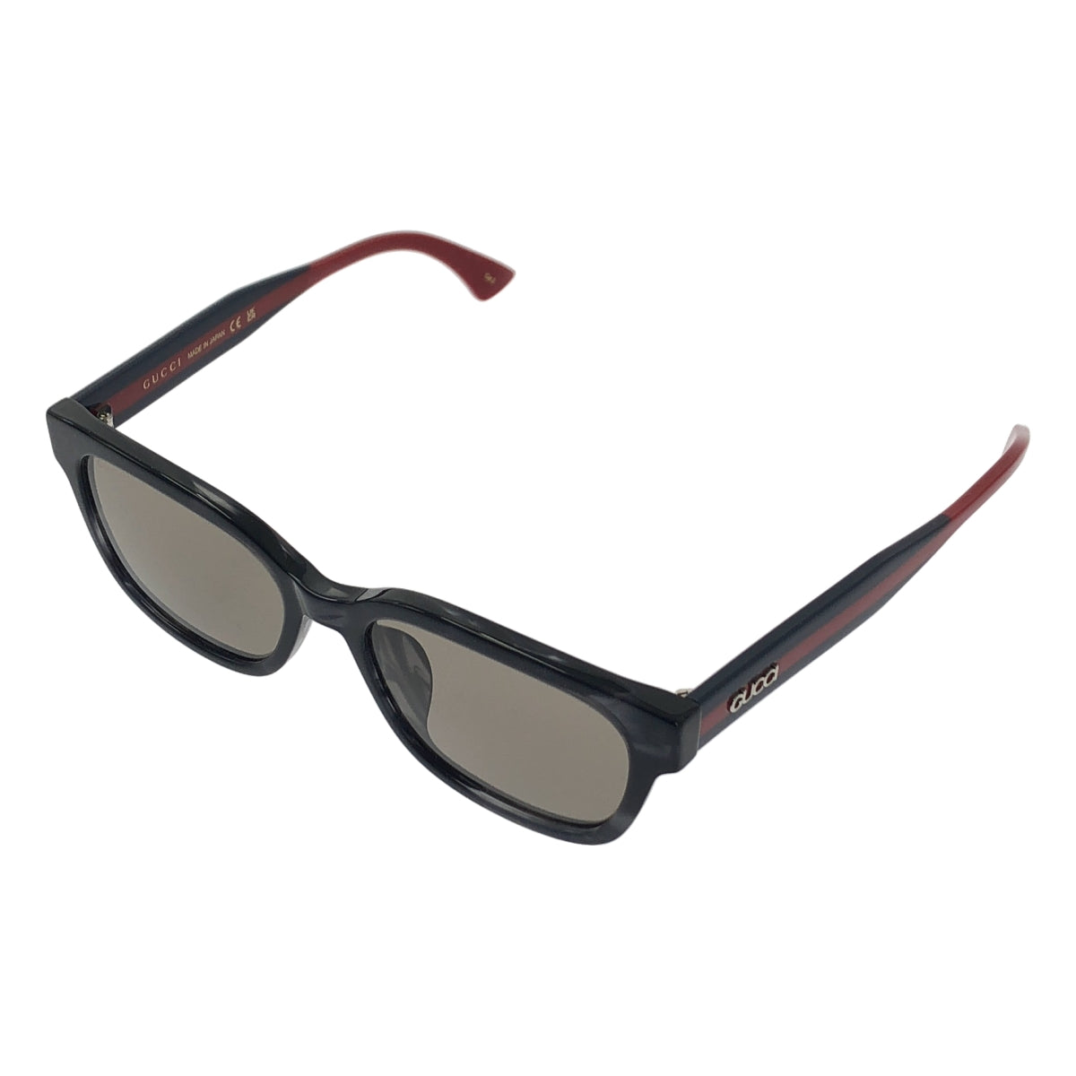 GUCCI / グッチ | シェリーライン スクエア サングラス | 56◻︎18-145 | ネイビー/レッド