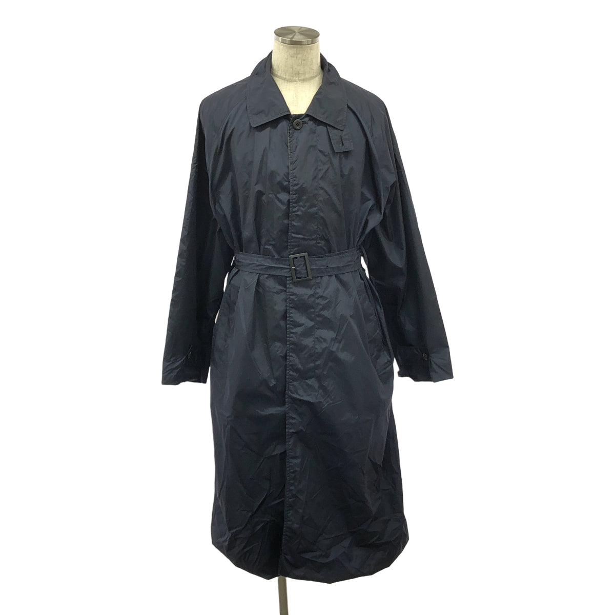 stein / シュタイン | Lay Oversized Wind Coat / ベルテッド レイヤード オーバー コート | M | ネイビー/チャコールグレー | メンズ