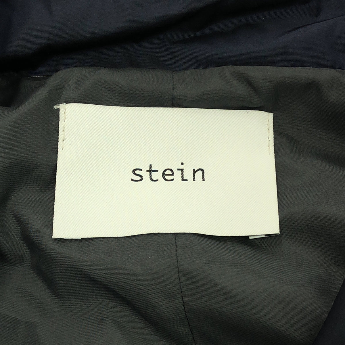 stein / シュタイン | Lay Oversized Wind Coat / ベルテッド レイヤード オーバー コート | M | ネイビー/チャコールグレー | メンズ