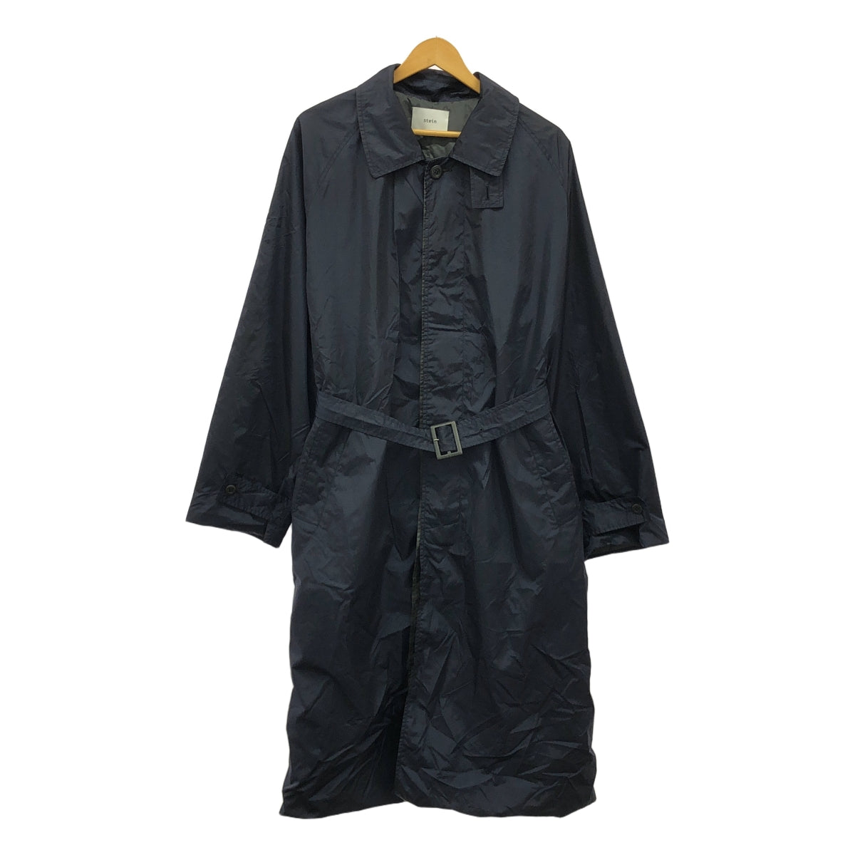 stein / シュタイン | Lay Oversized Wind Coat / ベルテッド レイヤード オーバー コート | M | ネイビー/チャコールグレー | メンズ