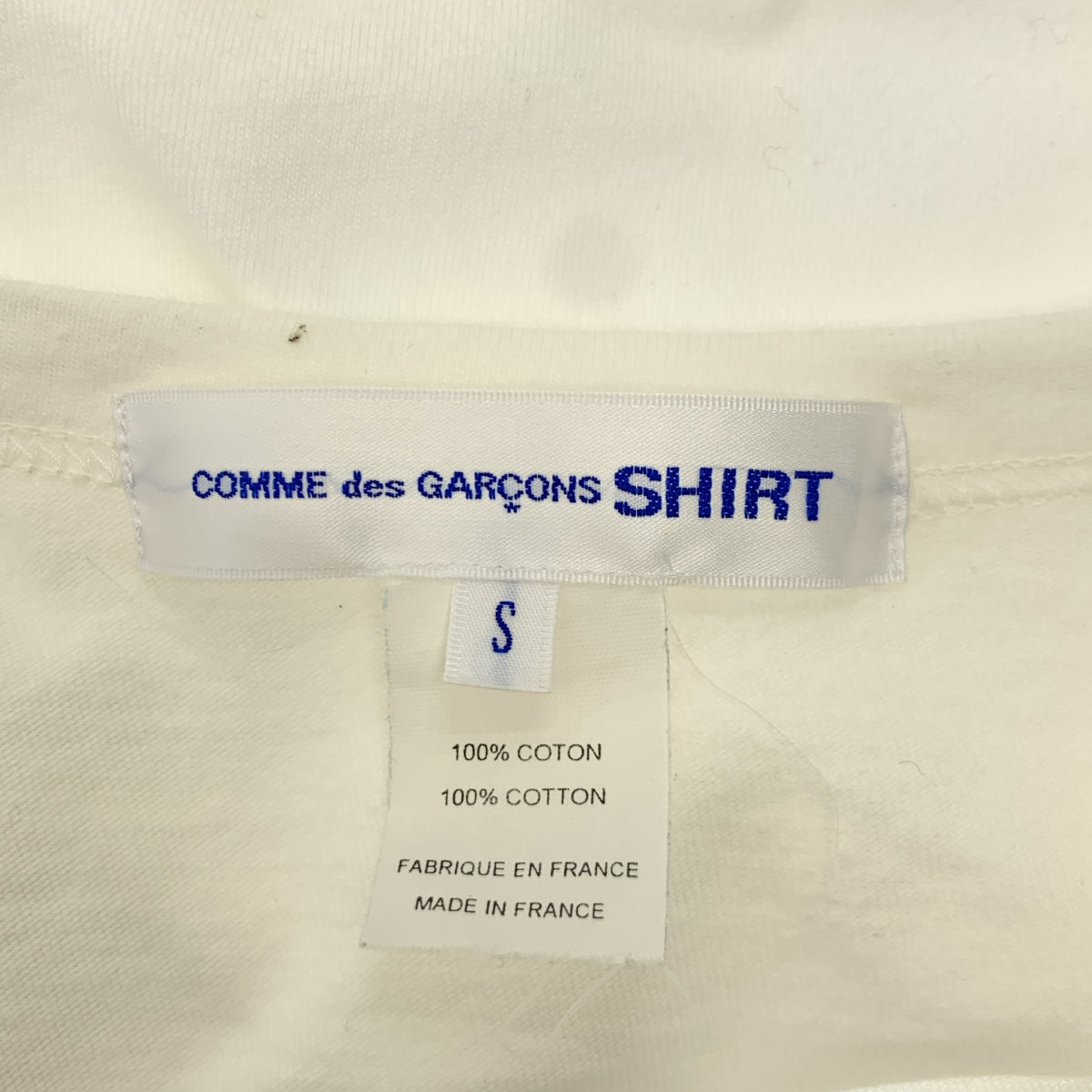 COMME des GARCONS SHIRT / 콤데 갤슨 셔츠 | 2019SS | 스트라이프 셔츠 슬리브 전환 코튼 컷 톱 | S | 화이트 / 블루 | 남성