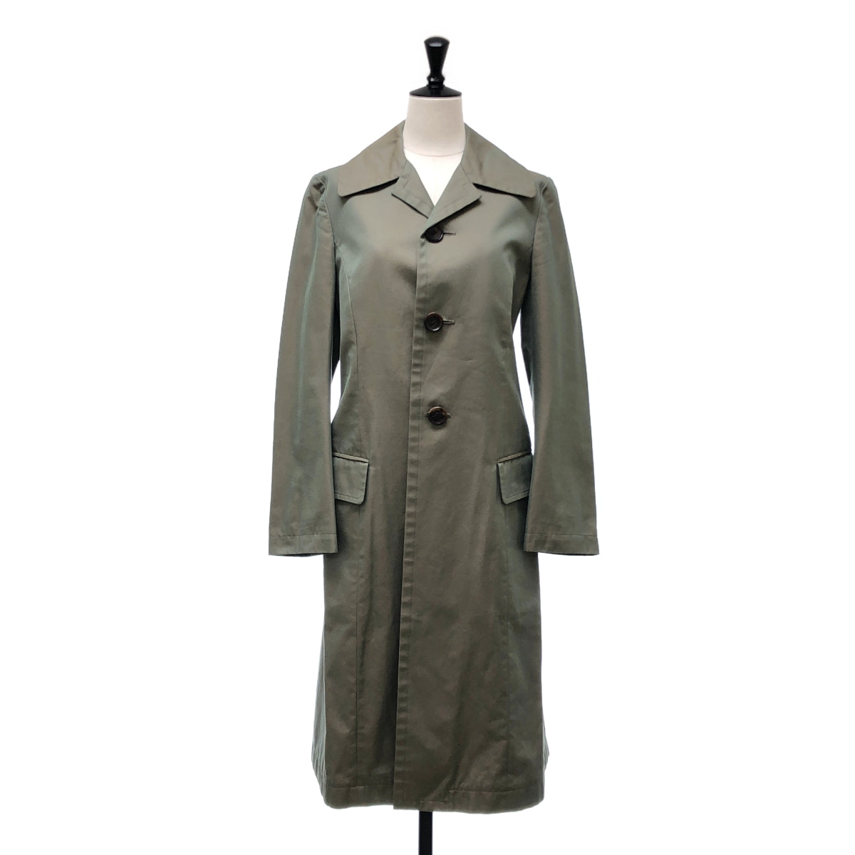 tricot COMME des GARCONS / トリココムデギャルソン | 2004SS | 玉虫色 シングル ロングコート / 総裏地 | M | カーキ系 | レディース