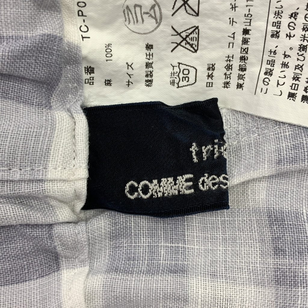 COMME des GARÇONS | 經編針織布料2009春夏 |亞麻格紋長褲 |尺寸 F |女性的