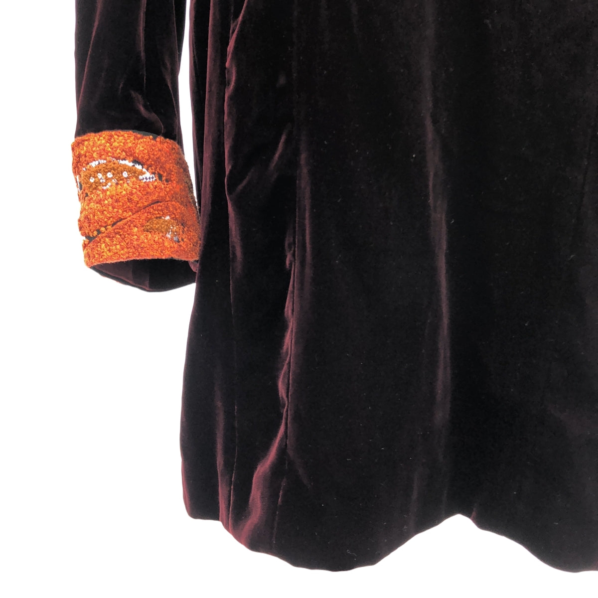 Mame Kurogouchi / 마메쿠로고우치 | Embrolderod Velvet Plunge Mini Dress 벨 베드 미니 원피스 | 2 | 보르도 | 여성