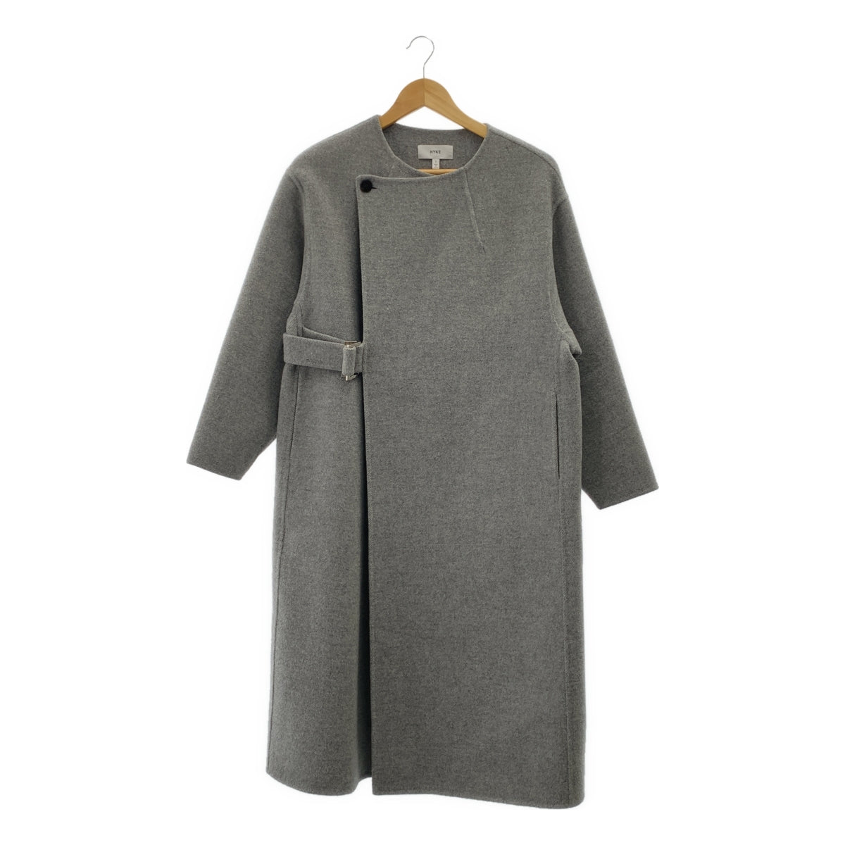 HYKE / ハイク | ウール ベルテッド オーバー コート | 1 | レディース