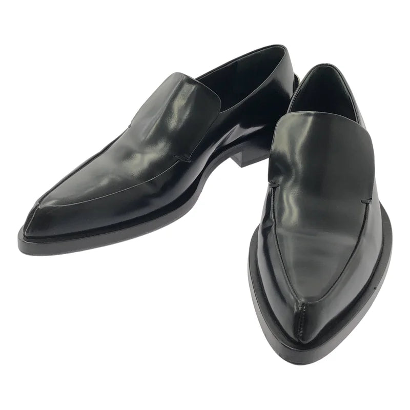 JIL SANDER / ジルサンダー | LOAFER BOX LEATHER メタル ポインテッドトゥ ローファ | 37 1/2 | レディース
