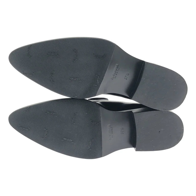 JIL SANDER / ジルサンダー | LOAFER BOX LEATHER メタル ポインテッドトゥ ローファ | 37 1/2 | レディース