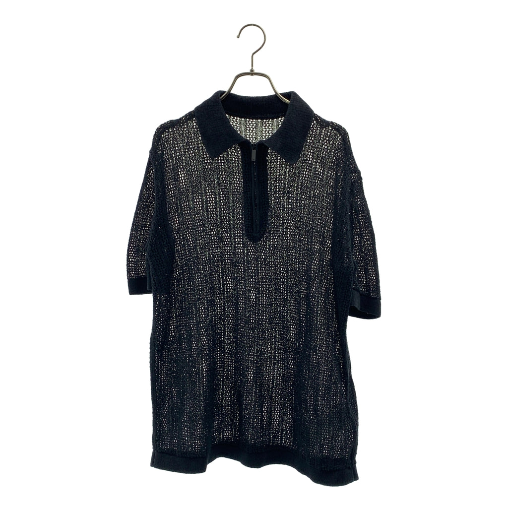 EMPORIO ARMANI / 엠포리오 아르마니 | 로고 하프 Zip 니트 폴로 셔츠 | M | 남성