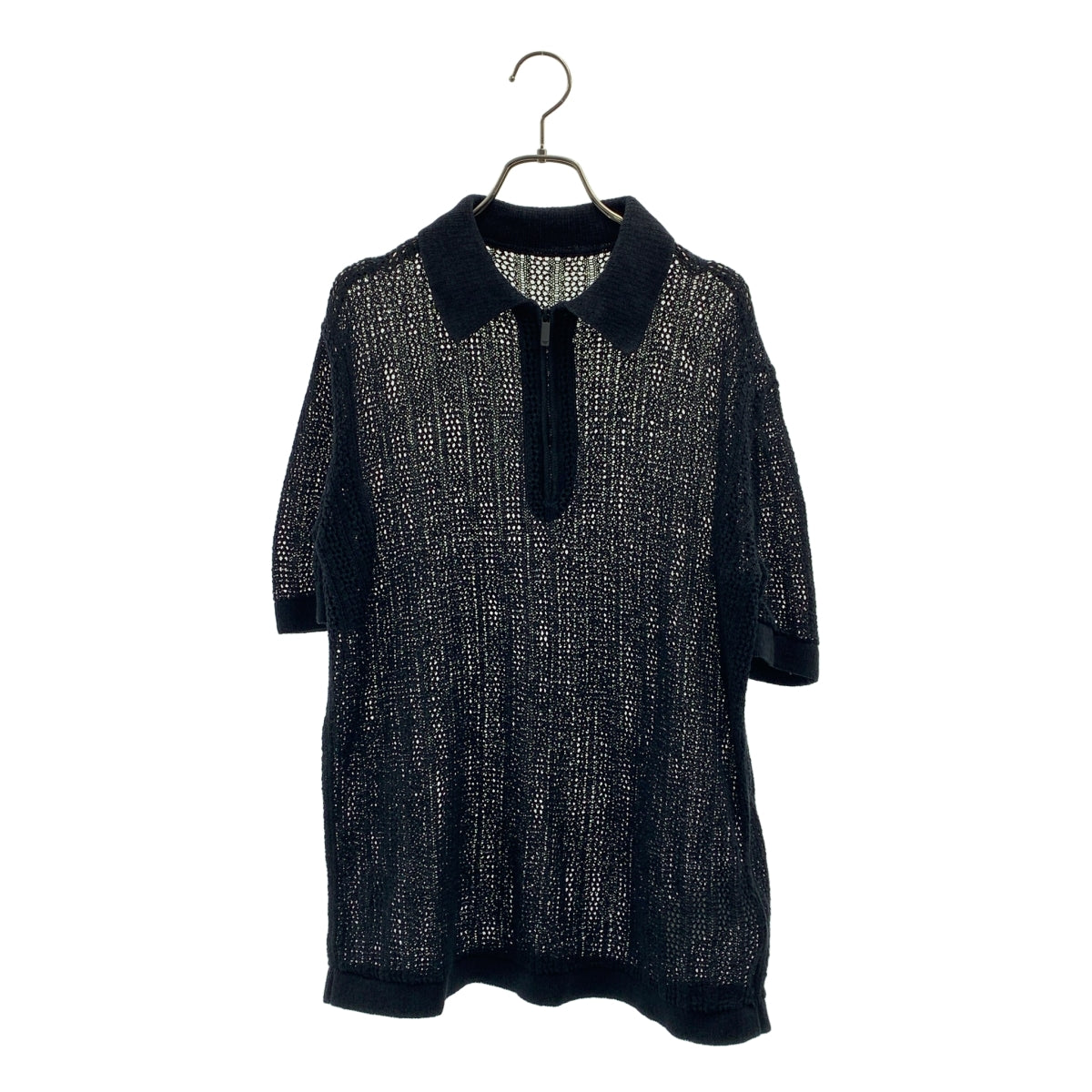 EMPORIO ARMANI / 엠포리오 아르마니 | 로고 하프 Zip 니트 폴로 셔츠 | M | 남성