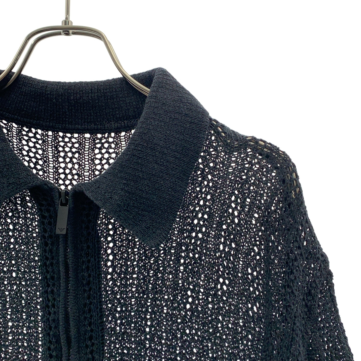 EMPORIO ARMANI / 엠포리오 아르마니 | 로고 하프 Zip 니트 폴로 셔츠 | M | 남성