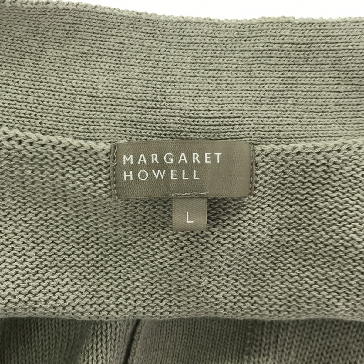 MARGARET HOWELL / 마가렛 하웰 | 2023SS | 코튼 린넨 V 넥 니트 카디건 | L | 회색 | 남성