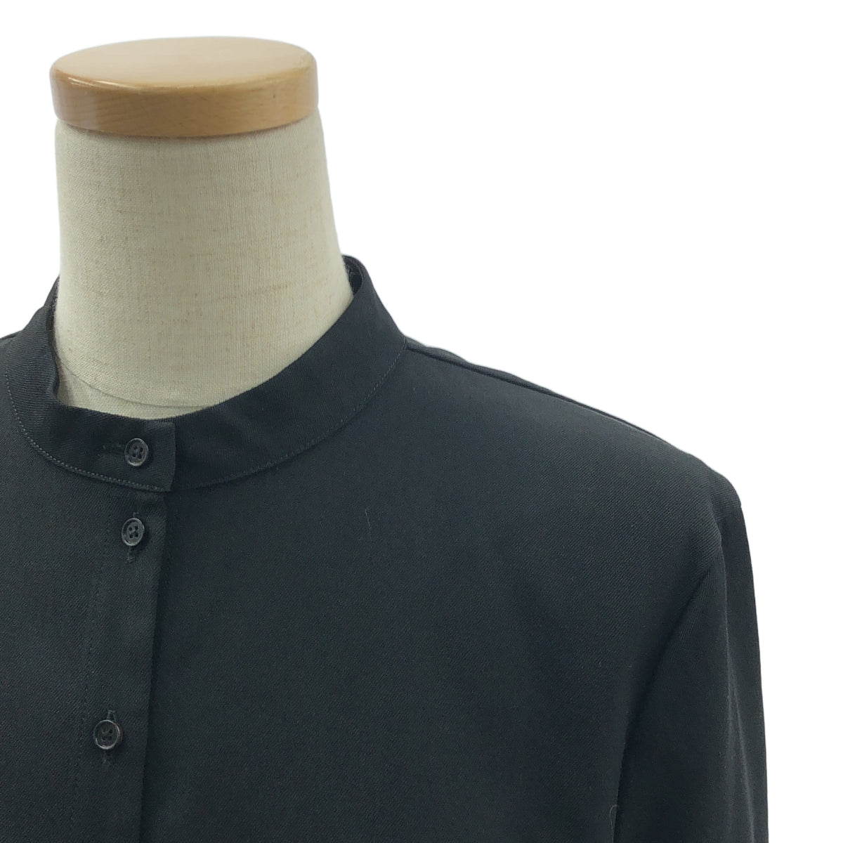 【美品】  JIL SANDER / ジルサンダー | バンドカラー ラップ ドレス ワンピース | 32 | ブラック | レディース