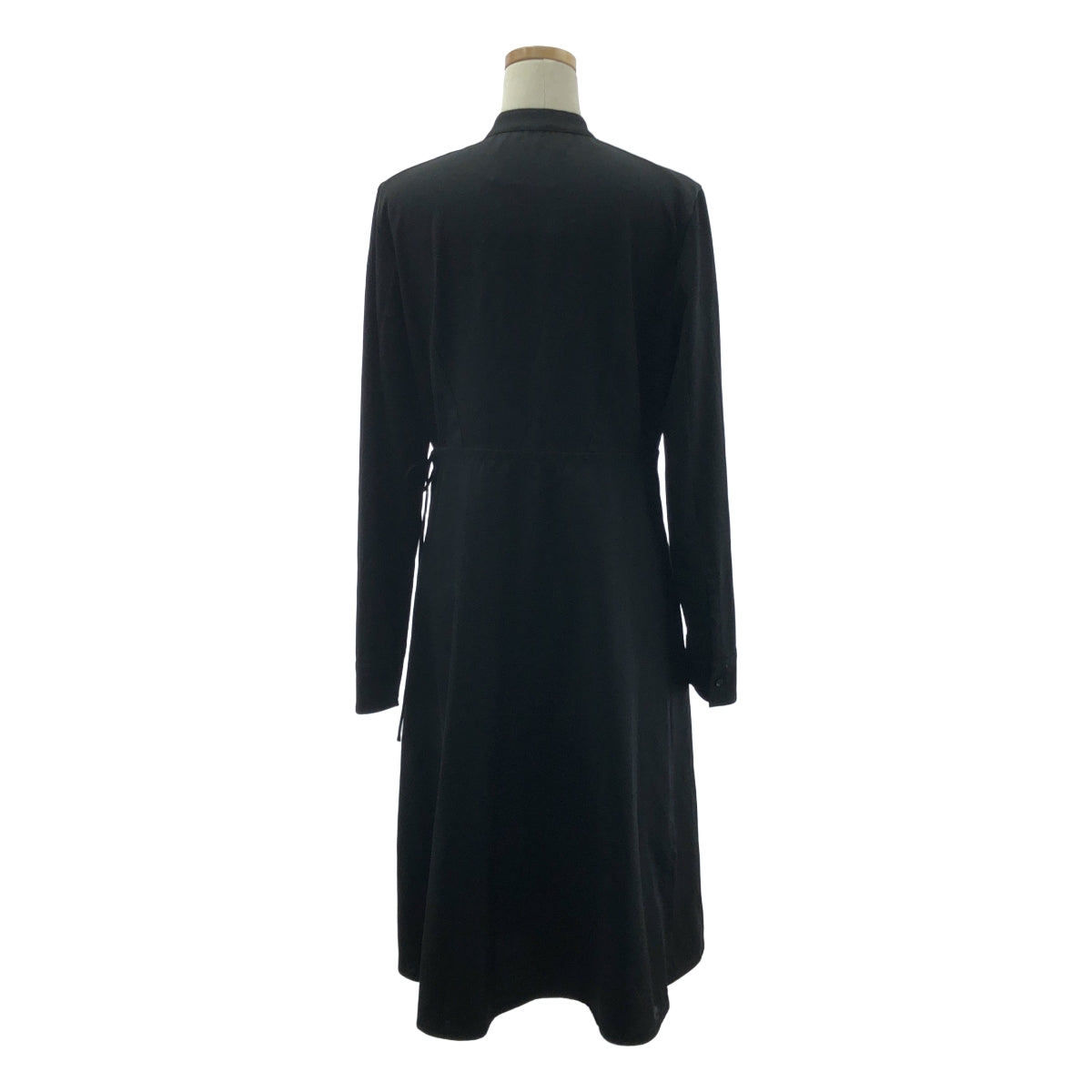 【美品】  JIL SANDER / ジルサンダー | バンドカラー ラップ ドレス ワンピース | 32 | ブラック | レディース