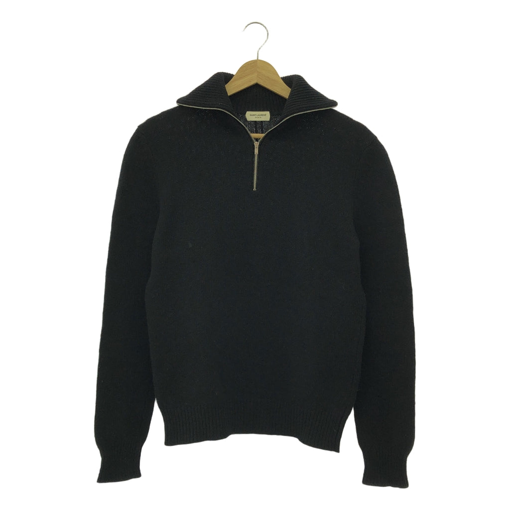 SAINT LAURENT PARIS / サンローランパリ | 2015AW | エディ期 ハーフジップ ウールニット | S | ブラック | メンズ