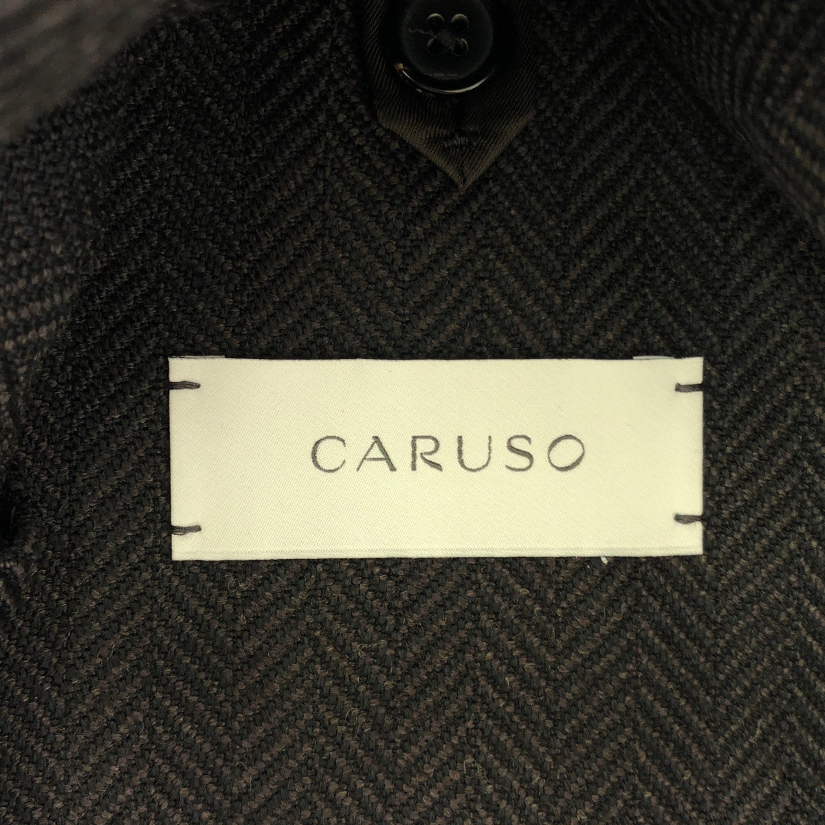 CARUSO / カルーゾ | ヘリンボーン テーラードジャケット | 44 | ダークブラウン | メンズ