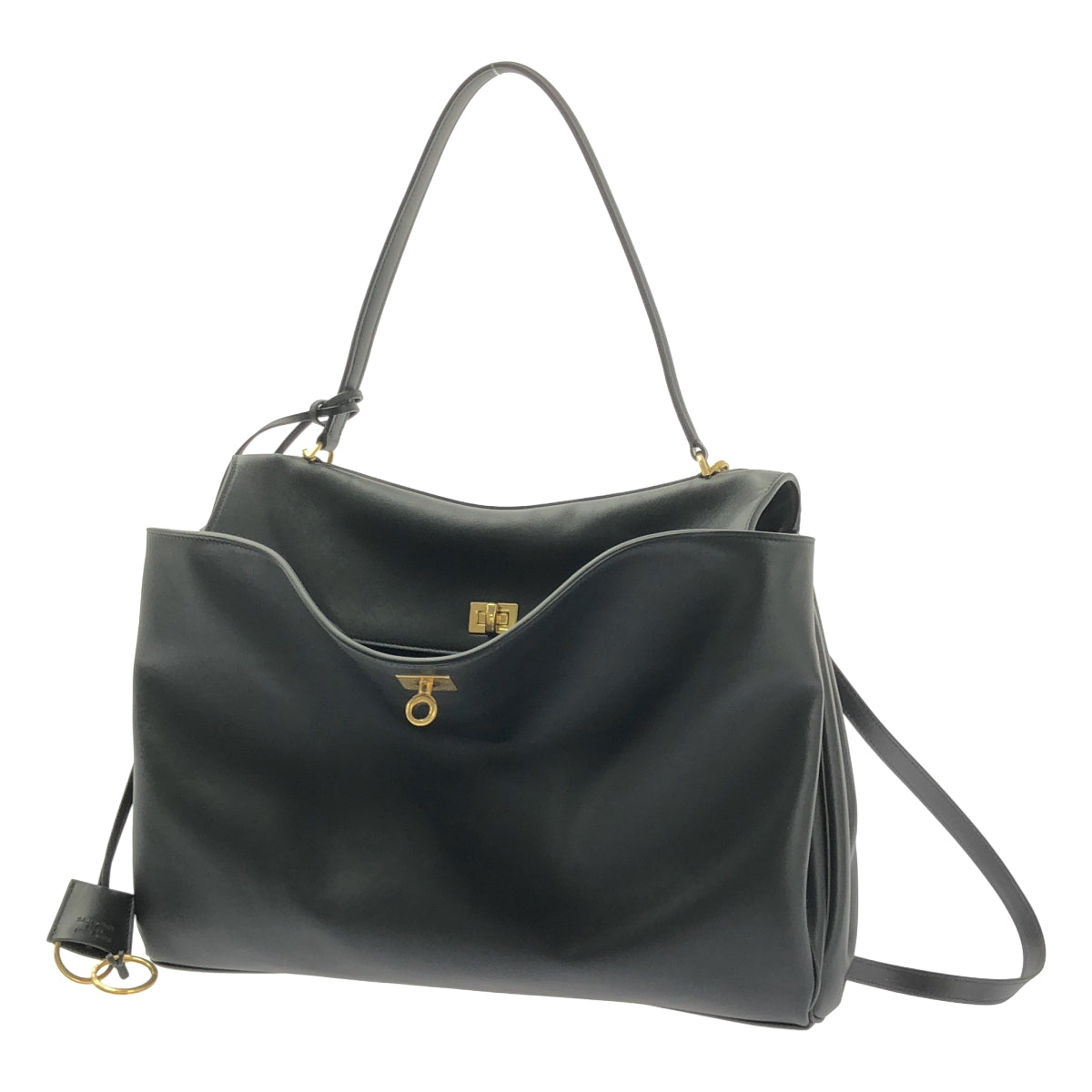 [狀況極佳] BALENCIAGA RODEO 大皮革手提包 | 黑色/金色 | 女款