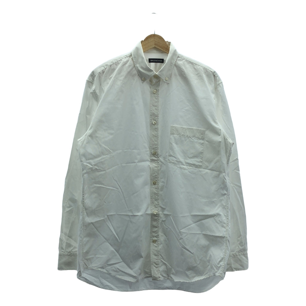 BALENCIAGA / バレンシアガ | 2018SS | バックロゴ ボタンダウン シャツ | 37 | ホワイト | メンズ