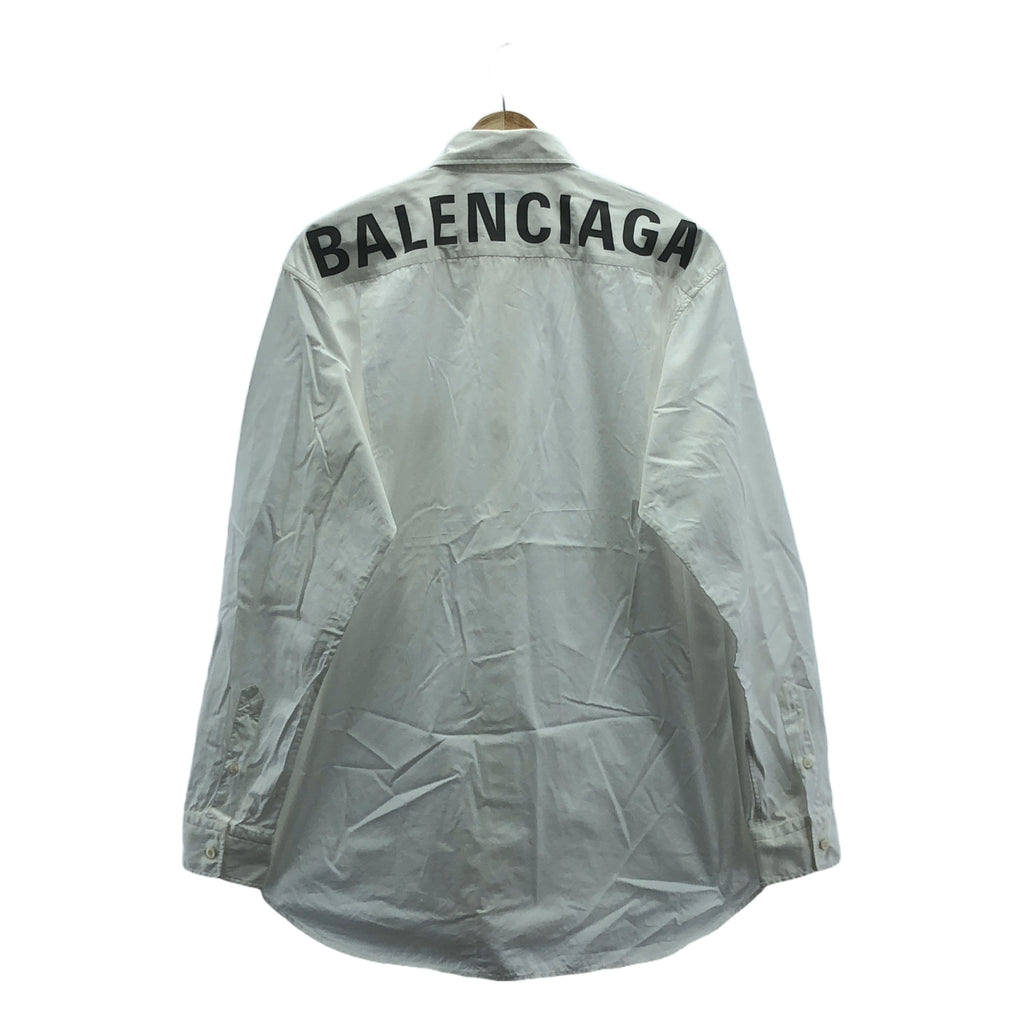 BALENCIAGA / バレンシアガ | 2018SS | バックロゴ ボタンダウン シャツ | 37 | ホワイト | メンズ
