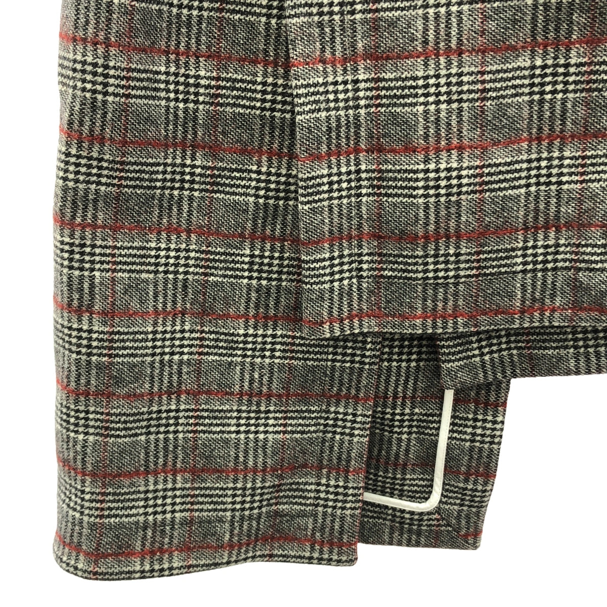 Plan C / 플랜시 | 울 체크 비대칭 스커트 | 42 | 그레이 / 레드 | 여성