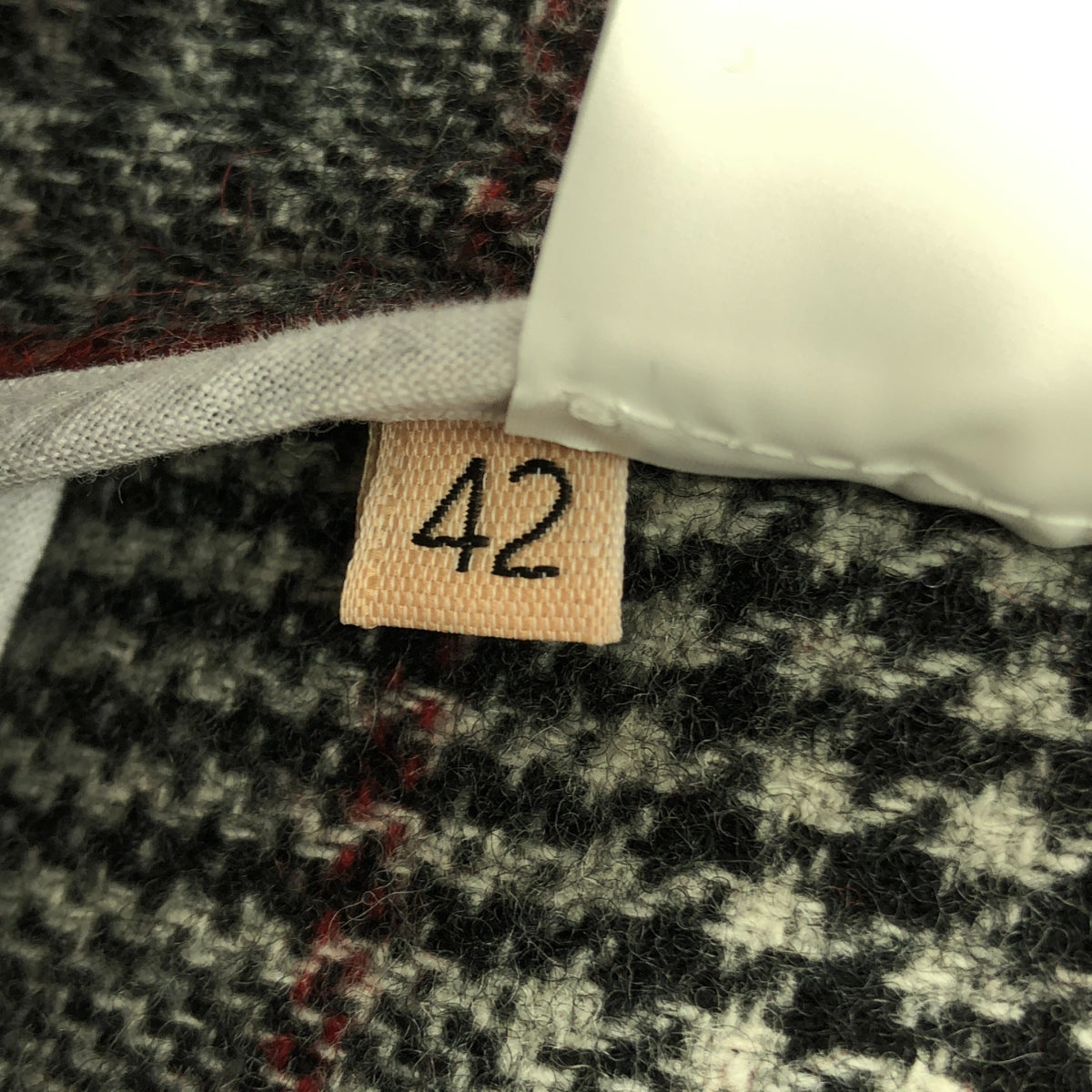 Plan C / 플랜시 | 울 체크 비대칭 스커트 | 42 | 그레이 / 레드 | 여성