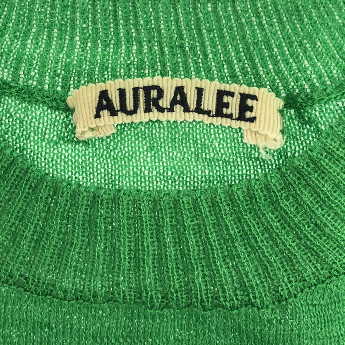 【美品】  AURALEE / オーラリー | モヘア クルーネックニット | 1 | グリーン | レディース