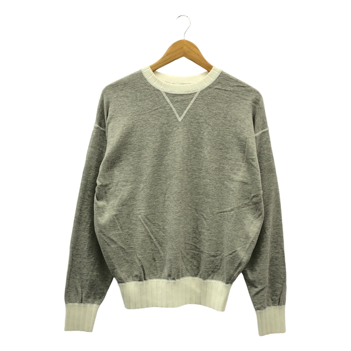 HERILL / ヘリル | 2023SS | Suvincotton Sweatshirts スビンコットン クルーネック スウェット | 0 | グレー / ホワイト | メンズ