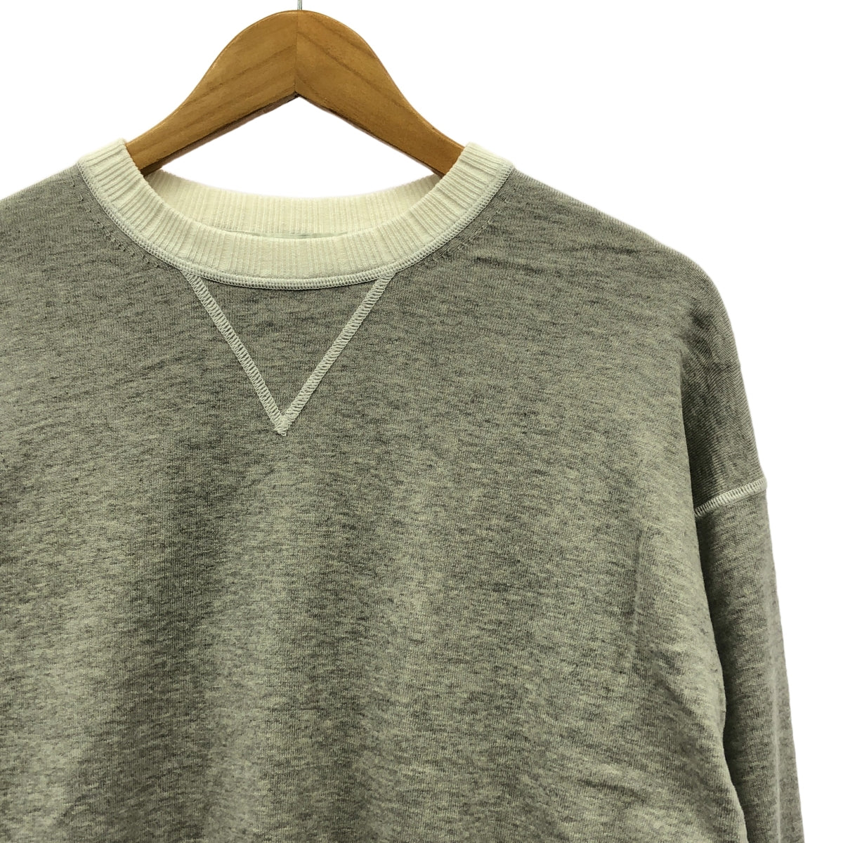 HERILL / ヘリル | 2023SS | Suvincotton Sweatshirts スビンコットン クルーネック スウェット | 0 | グレー / ホワイト | メンズ