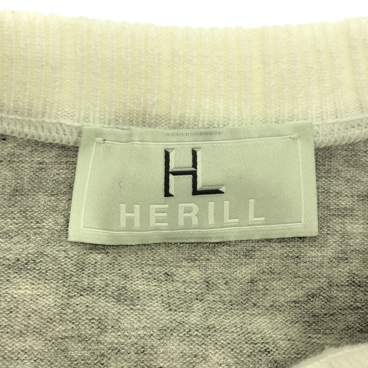HERILL / 헬릴 | 2023SS | Suvincotton Sweatshirts 수빈 코튼 크루넥 스웨트 | 0 | 그레이 / 화이트 | 남성