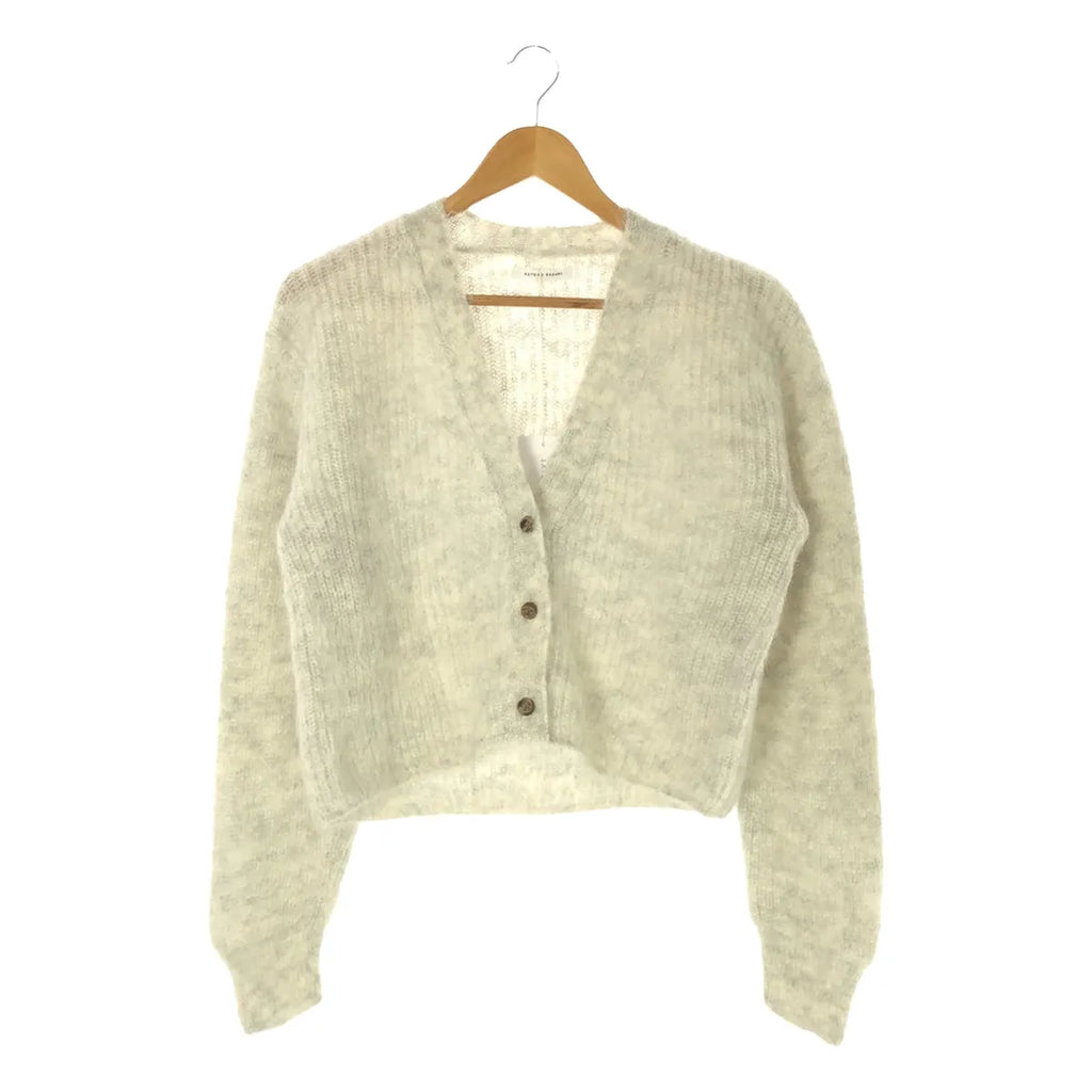 【美品】  SATORU SASAKI / サトルササキ | モヘヤ ニット カーディガン | F | off white /gray | レディース