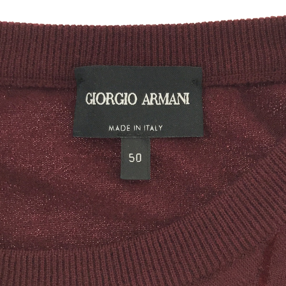 GIORGIO ARMANI / ジョルジオアルマーニ | ウール混 ベロアテープ 格子柄 クルーネックニット | 50 | メンズ