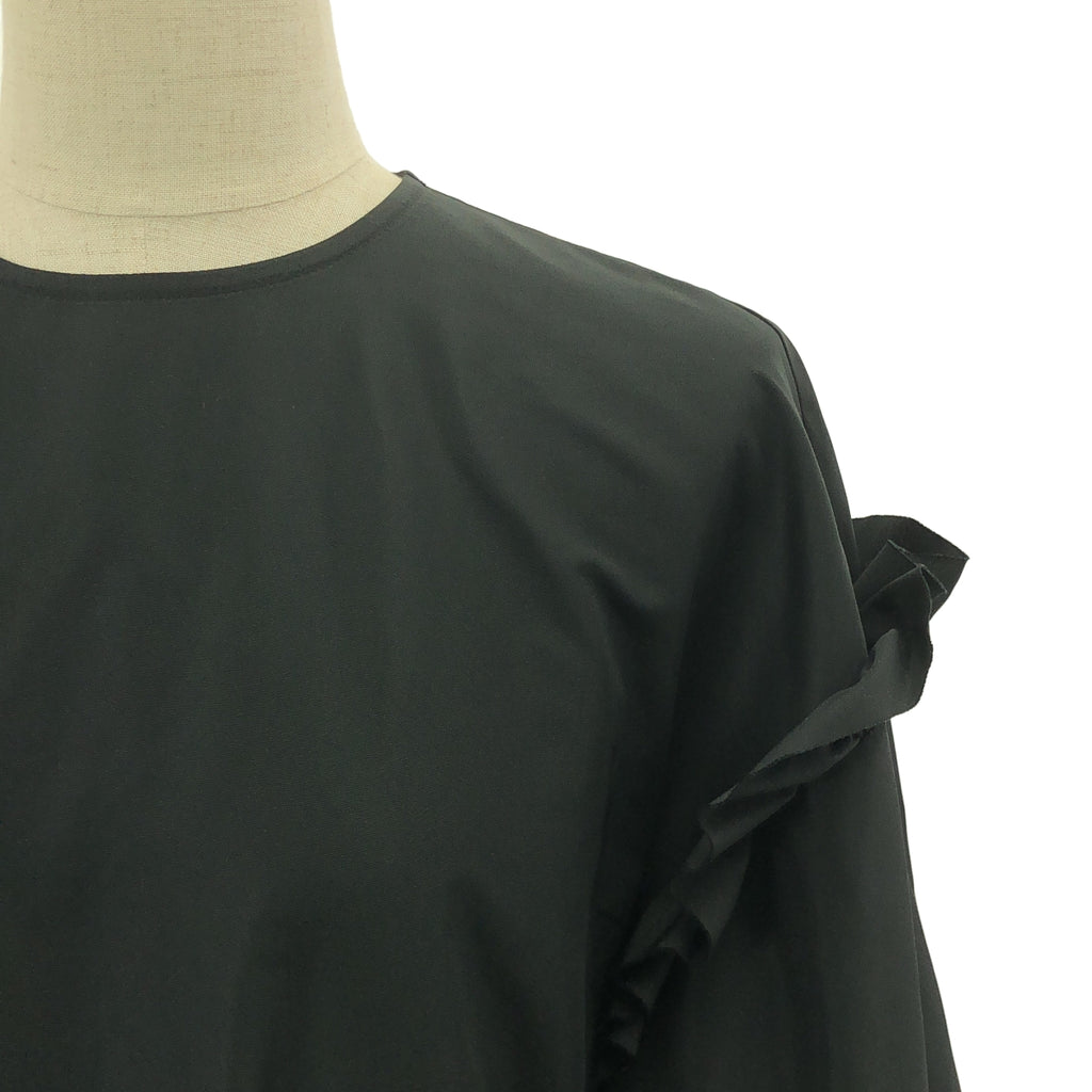 【美品】  noir kei ninomiya / ノワールケイニノミヤ | 2023AW | ポリエステル 立体 ギャザー ボリューム ドレス ワンピース | S | ブラック | レディース