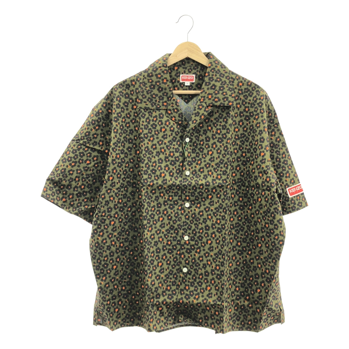 【新品】KENZO | 2023 春夏 | Hana Leo 短袖襯衫 | 豹紋夏威夷襯衫 | M碼 | 卡其色 | 男款