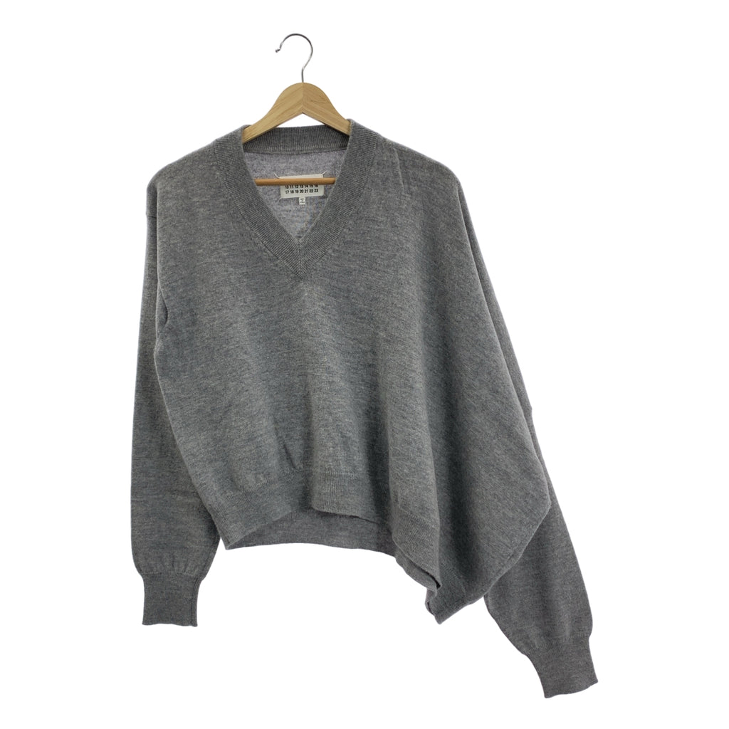 Maison Margiela / メゾンマルジェラ | ウール カシミア アシンメトリー Vネック ニット | XS | レディース