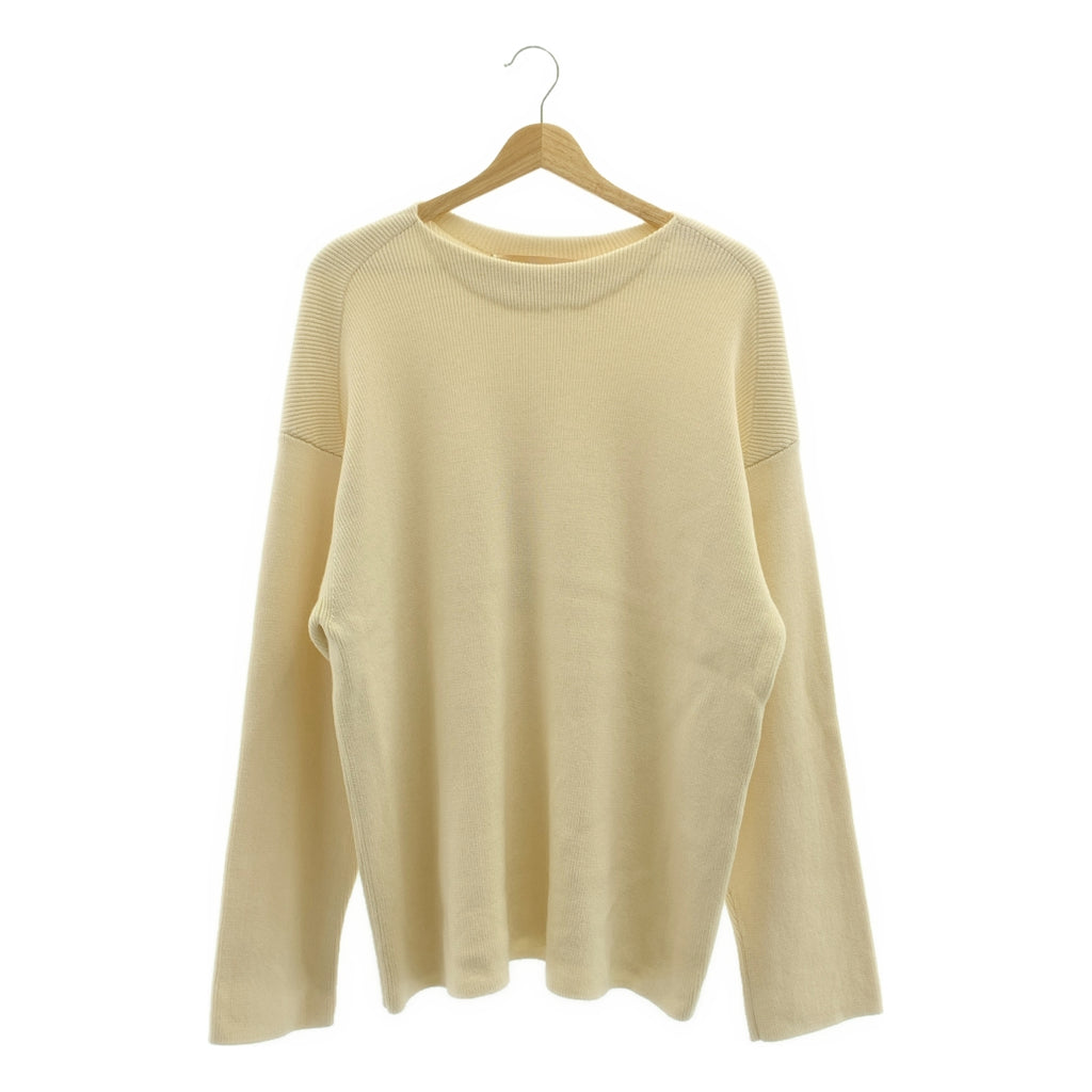 【成色極佳】Slopeslow | 羊毛混紡羅紋針織套頭衫 | L碼 | 象牙白 | 男士