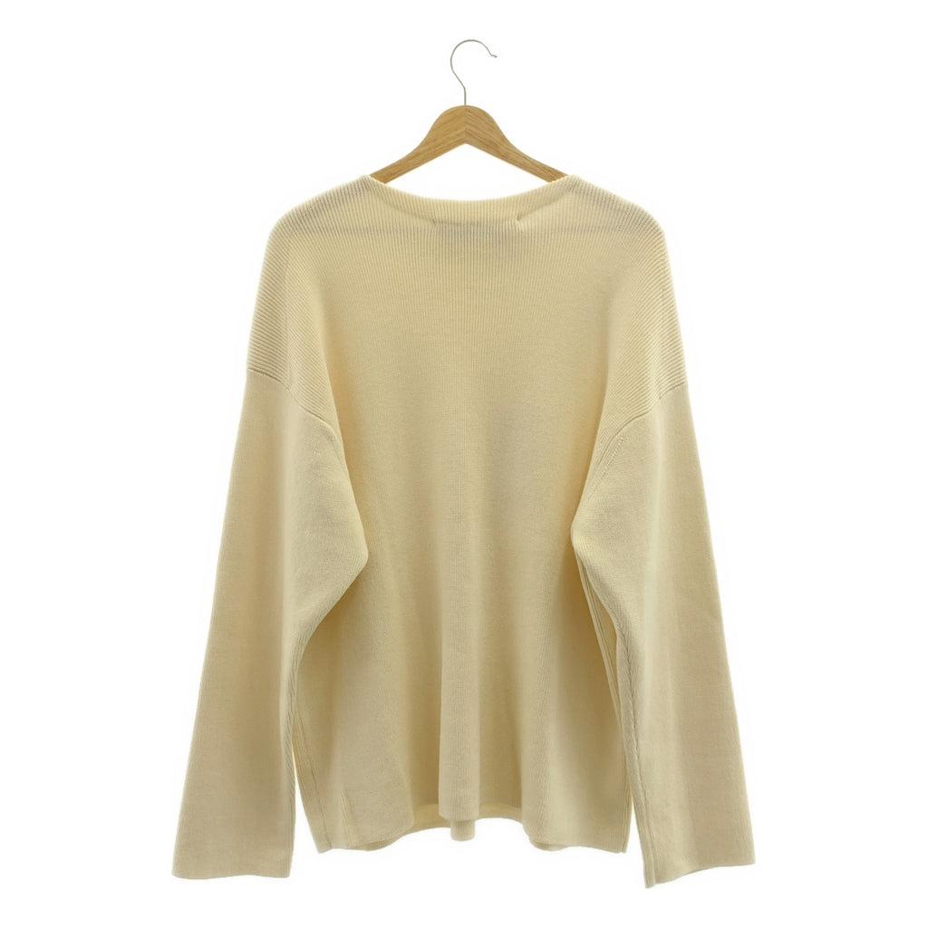 【成色極佳】Slopeslow | 羊毛混紡羅紋針織套頭衫 | L碼 | 象牙白 | 男士