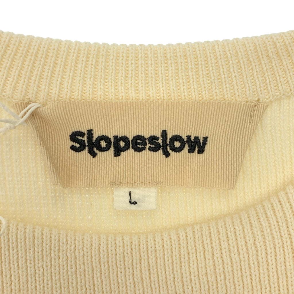 【成色極佳】Slopeslow | 羊毛混紡羅紋針織套頭衫 | L碼 | 象牙白 | 男士