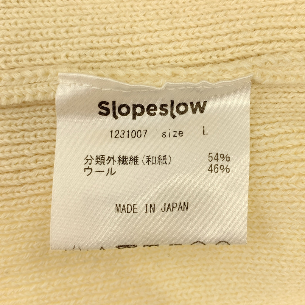 【成色極佳】Slopeslow | 羊毛混紡羅紋針織套頭衫 | L碼 | 象牙白 | 男士