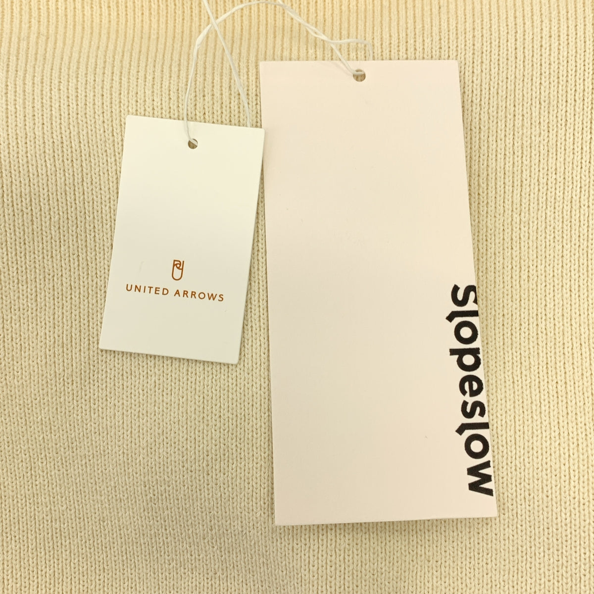 【成色極佳】Slopeslow | 羊毛混紡羅紋針織套頭衫 | L碼 | 象牙白 | 男士