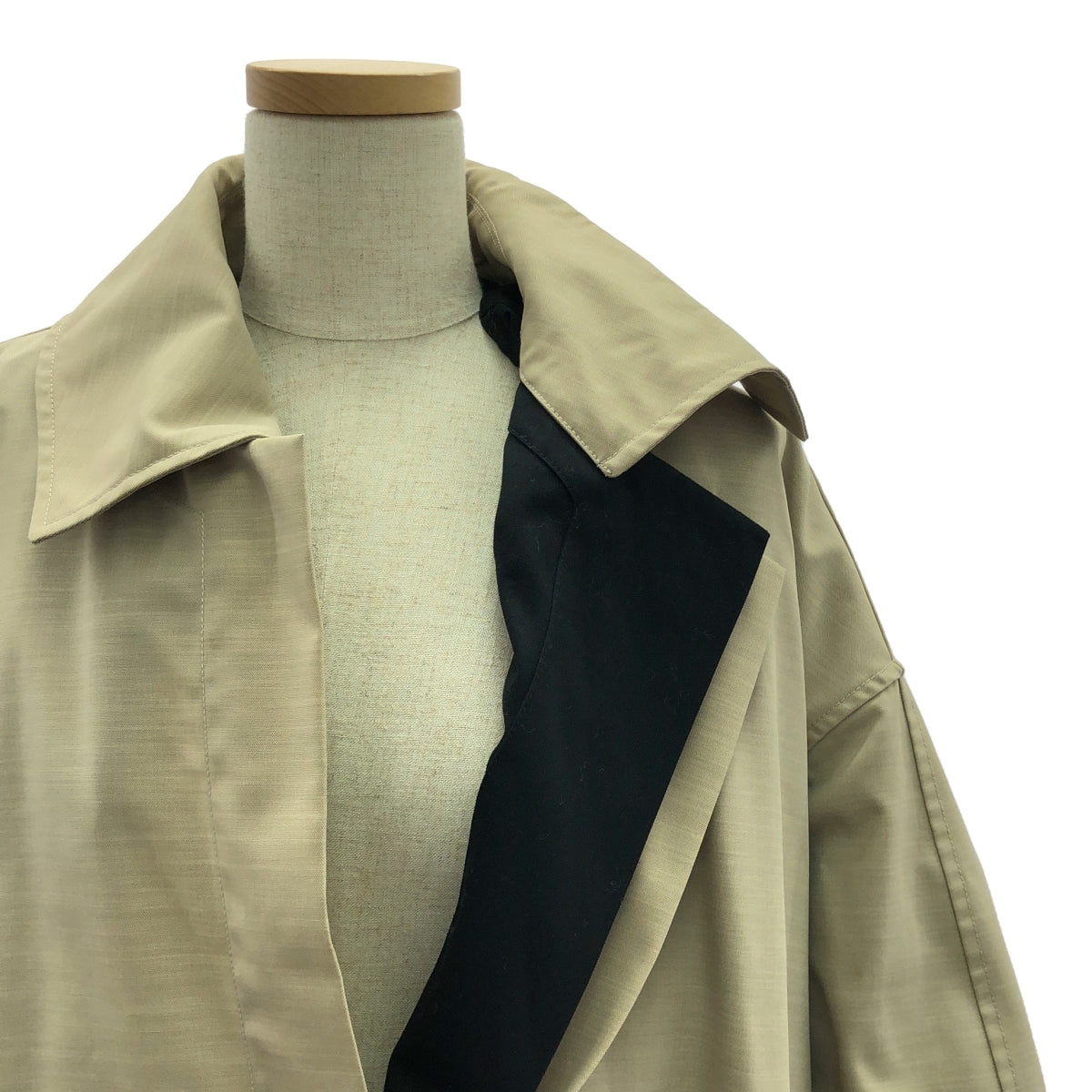 [Good Condition] JIL SANDER | 2020SS | Belted Canvas Trench Coat | 42 | Beige/Black | Women's