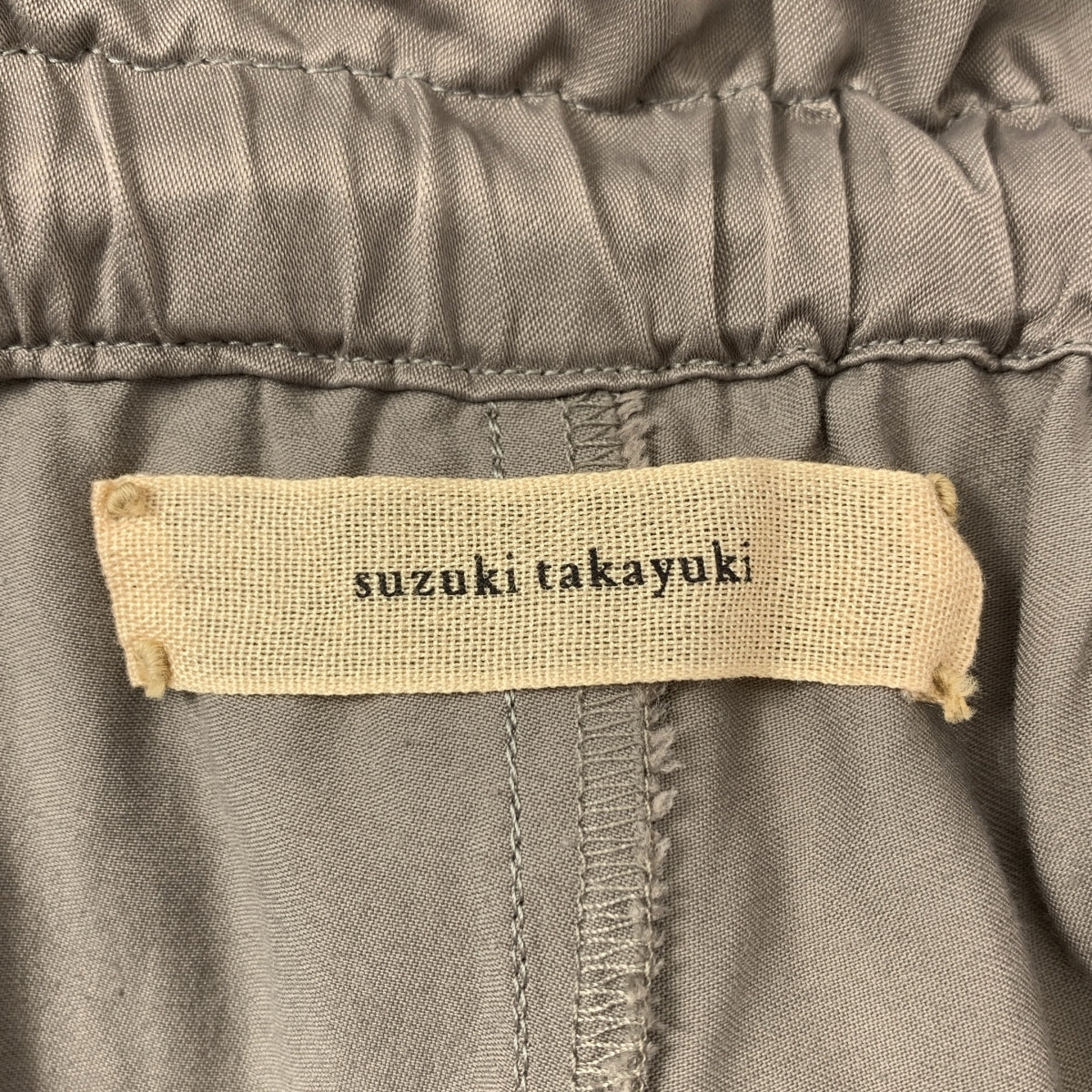 suzuki takayuki / スズキタカユキ | レーヨン 2タック ドローストリング ワイド イージー パンツ | チャコールグレー系 | レディース