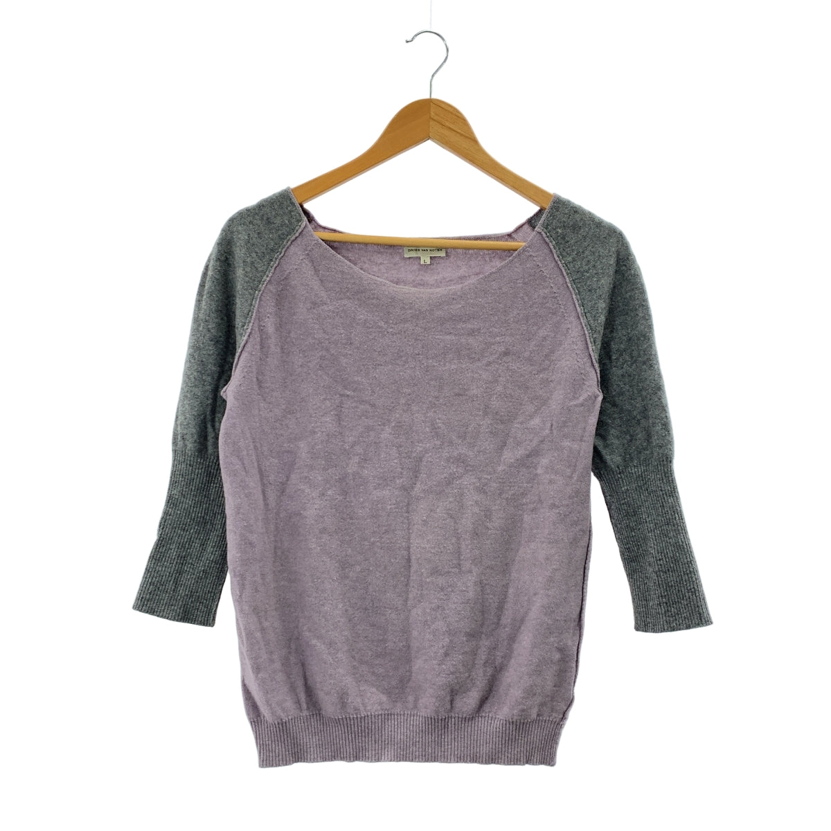 DRIES VAN NOTEN / 드리스 반 노텐 | 울 바이 컬러 롱 그리브 니트 | L |