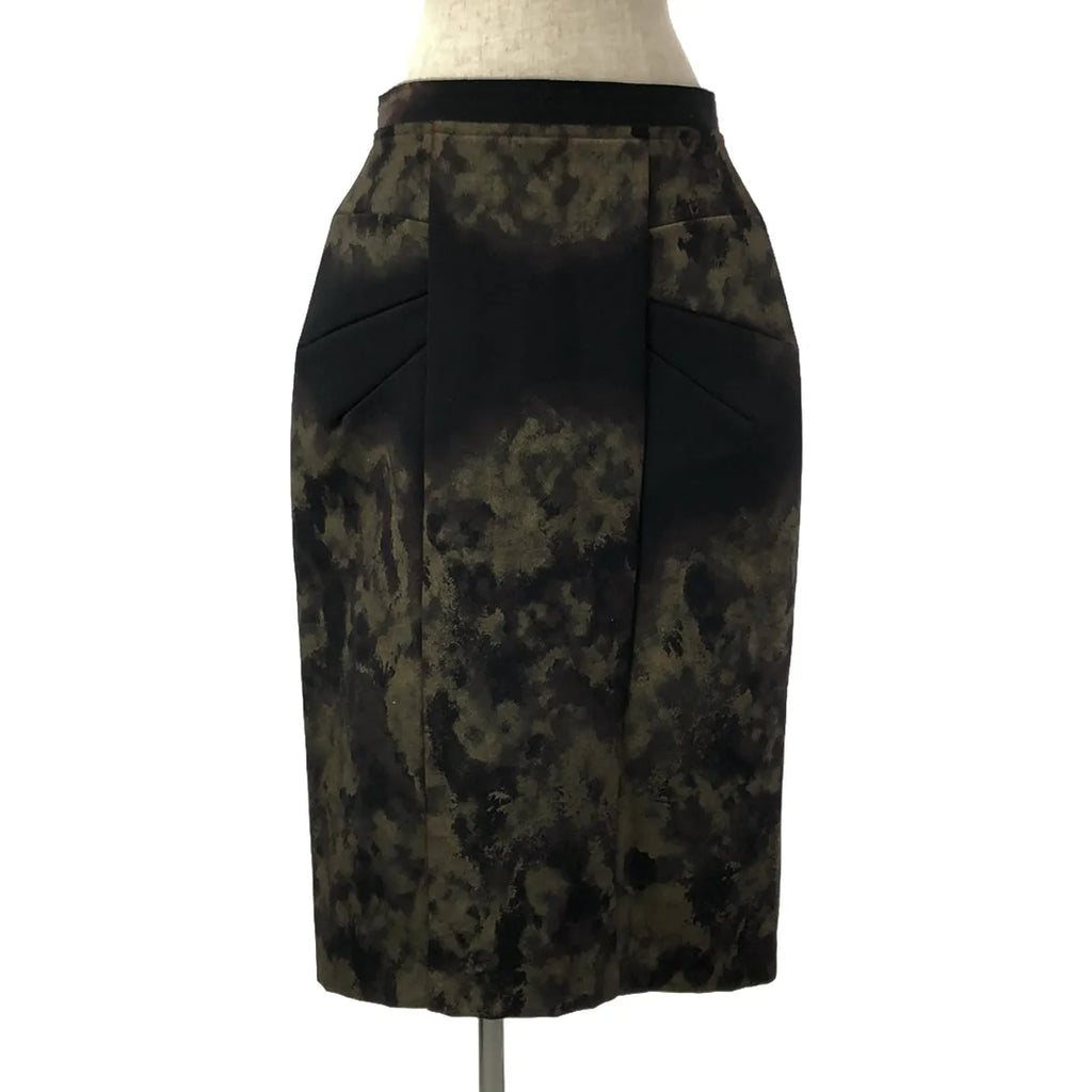 COMME des GARCONS | 2017春夏 |羊毛彩繪剪裁長裙 | M |黑色/棕色|女性的