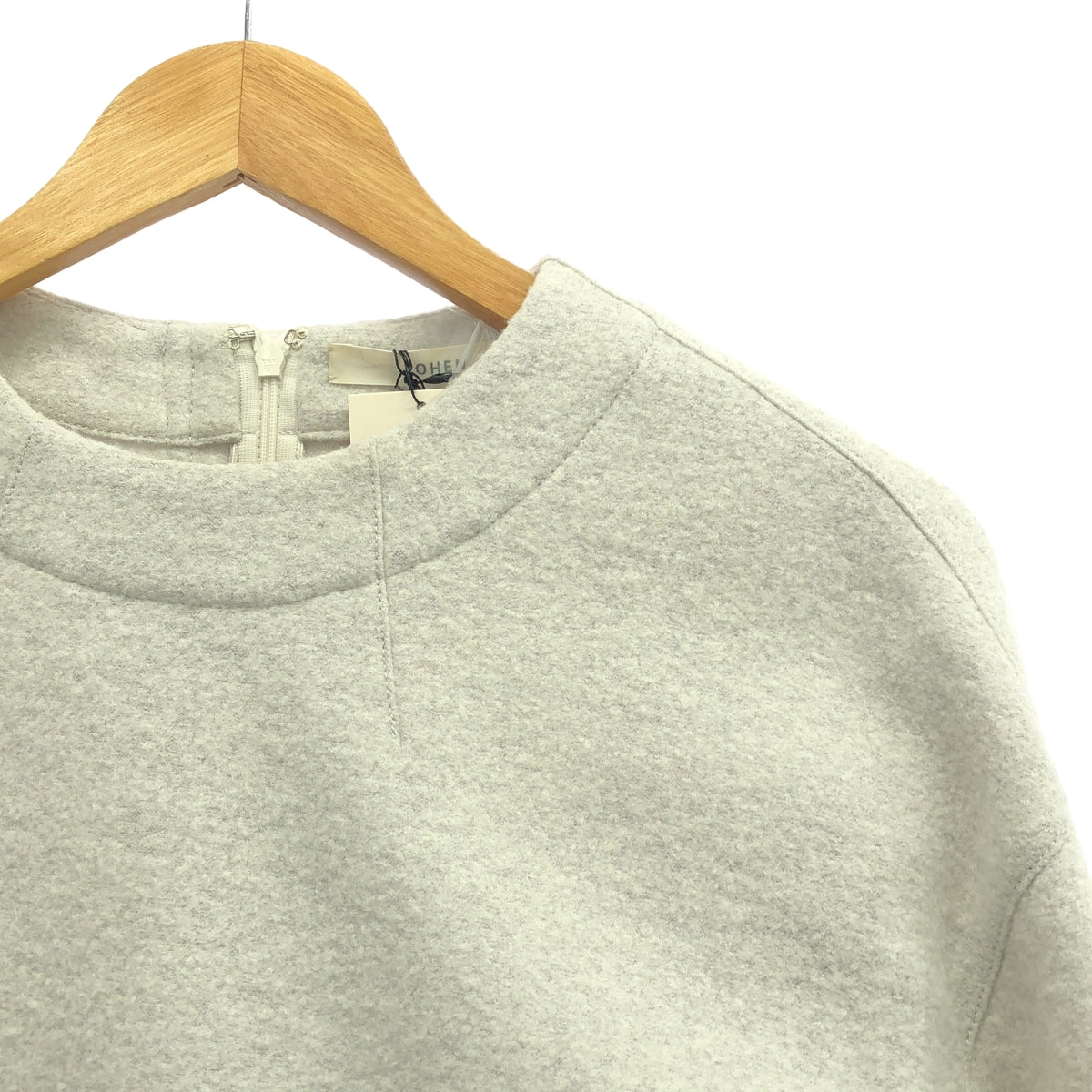 LOHEN | Wool ring jersey cocoon pullover | F | White | Women's