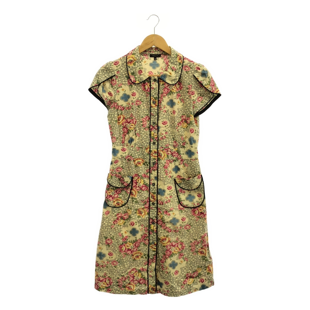 託卡 |花朵荷葉袖連身裙 | 0 |多色 |女性的