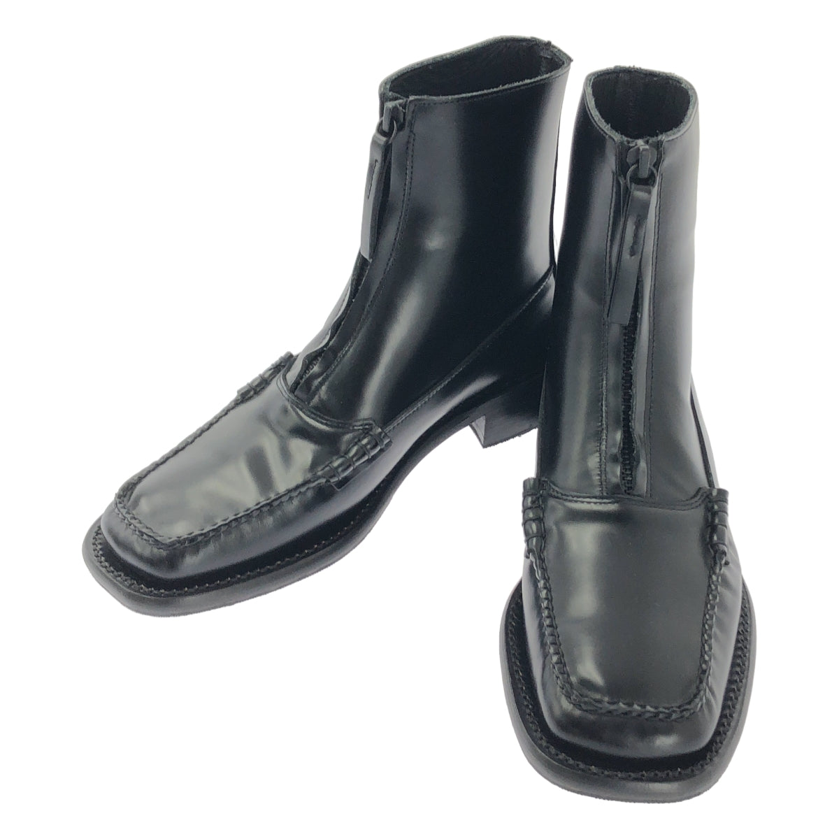 HEREU / 헤레우 | mallera 가죽 스퀘어 투 부츠 | 38 | 여성