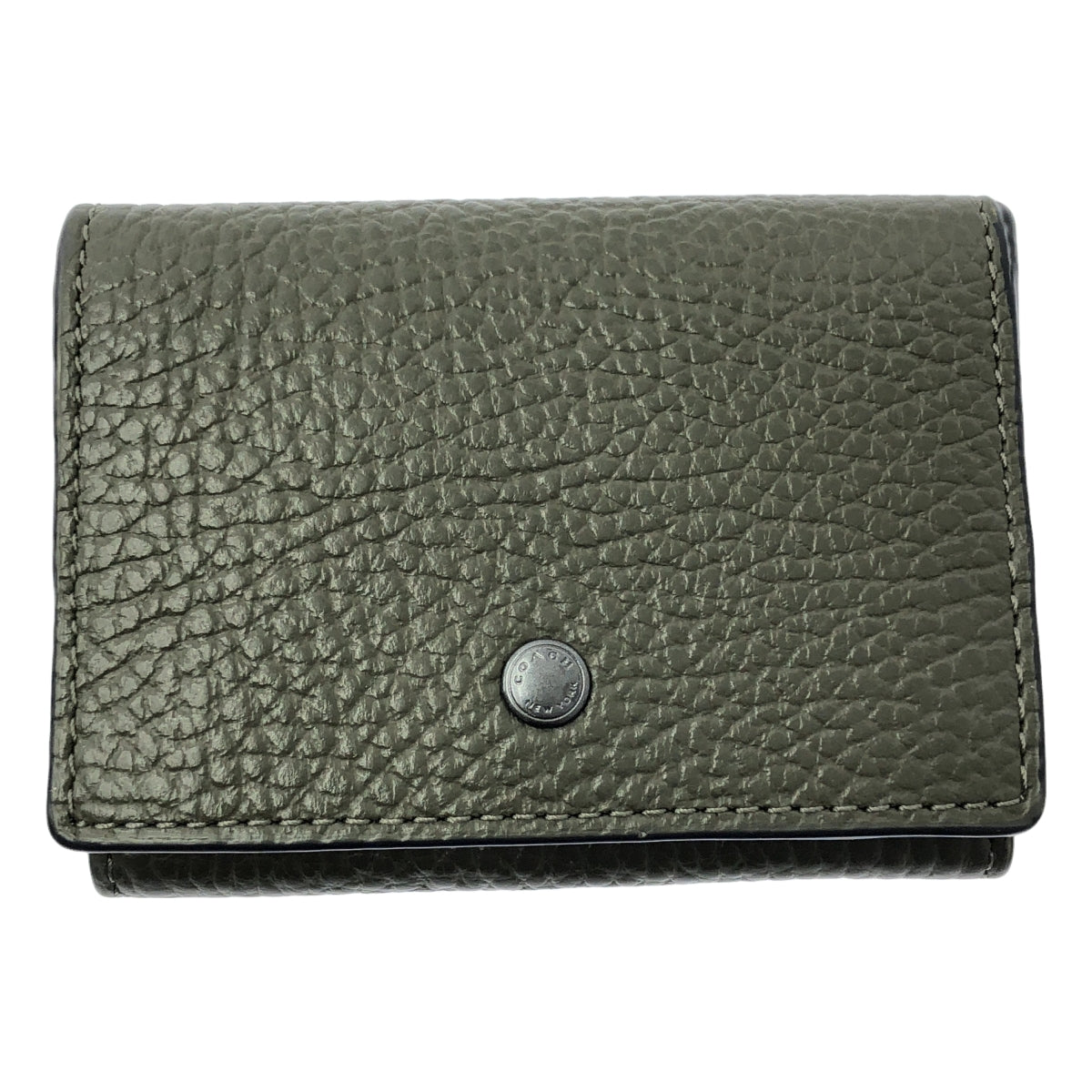 [狀況良好] COACH | 皮革小巧三折皮夾 | 卡其色 | 女款